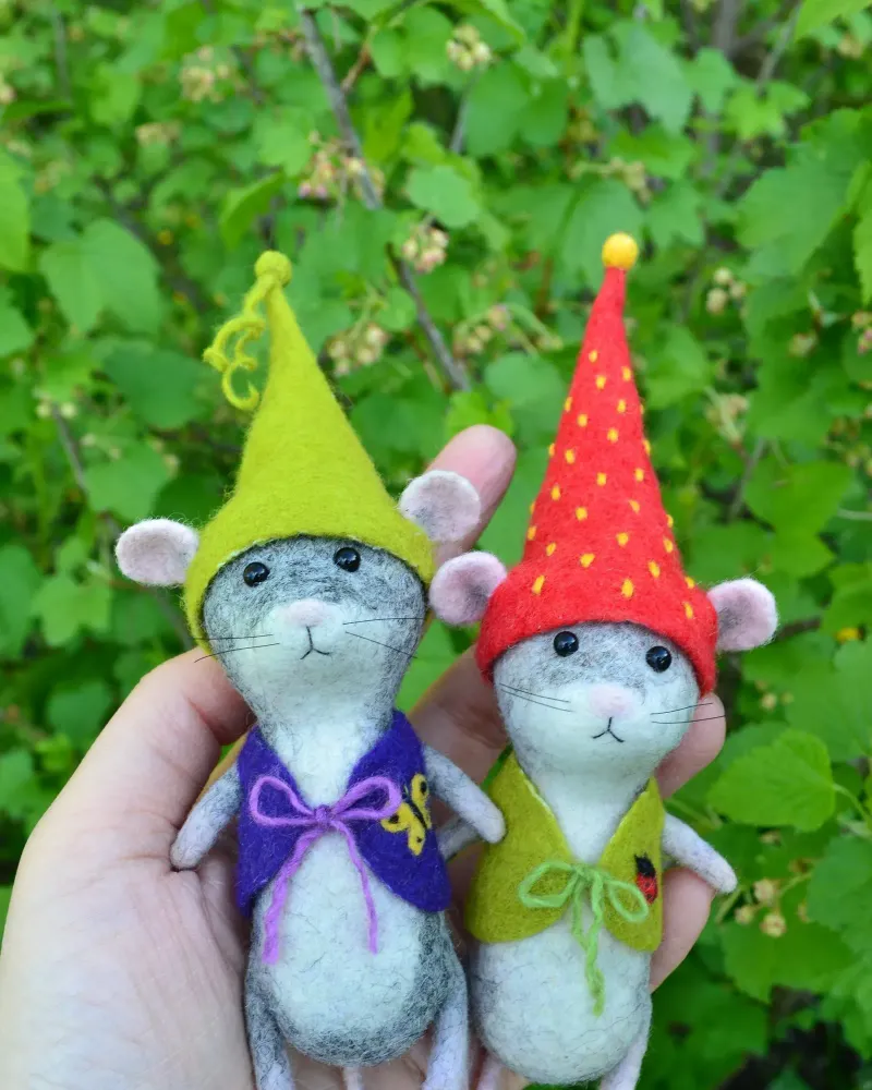 Валяные мышки-гномышки — 10 см