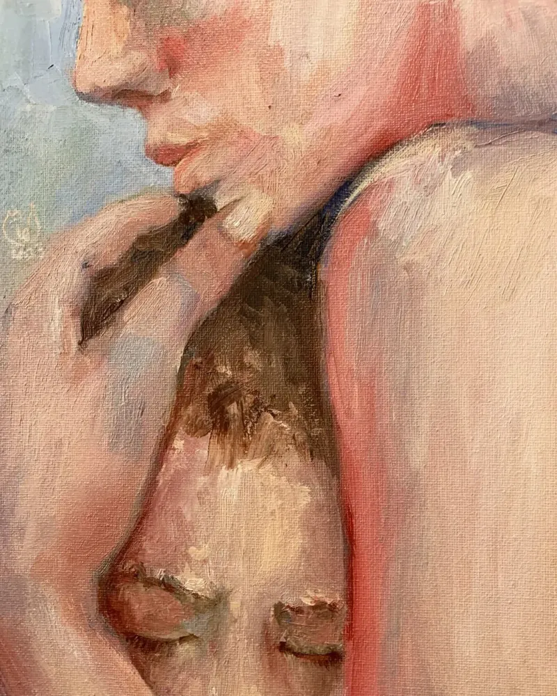 Мама и сын. Картина маслом 40×50 см — 40×50 см