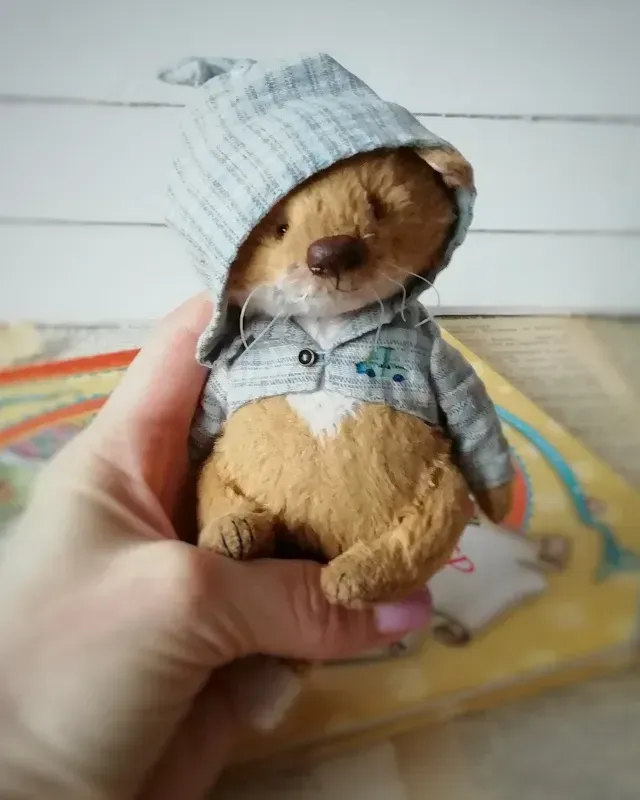 Лисёнок Тедди Тим, рыжий, 12 см