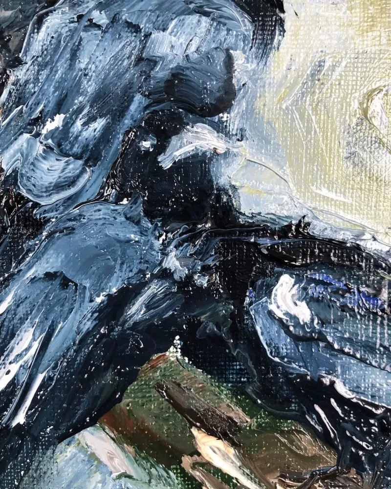 Вороны. Картина маслом 20×30 см — 20×30 см