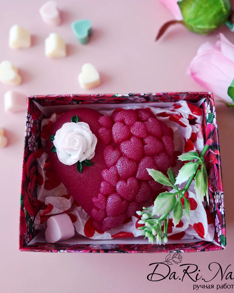 Мыло "Сердце с розой"
