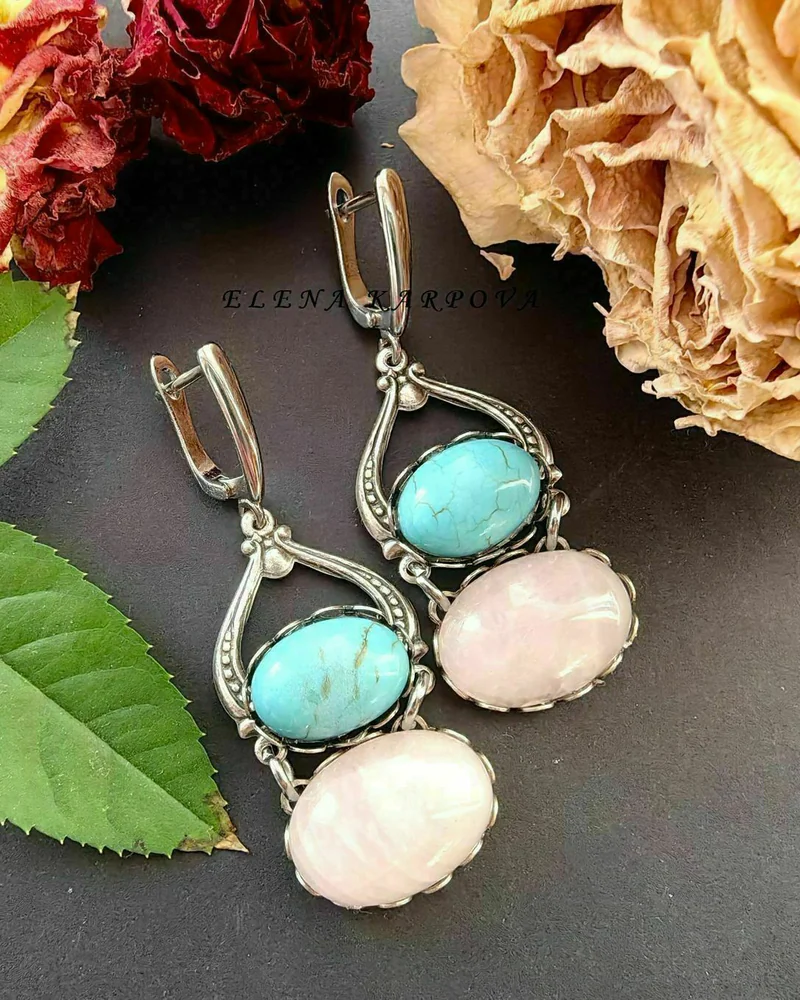 Серьги из натуральных камней
