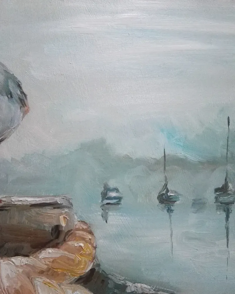 Причал. Картина маслом 40×60 см — 40×60 см
