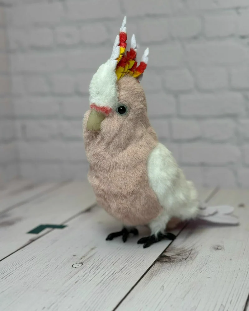 Реалистичная игрушка попугай Какаду Инка