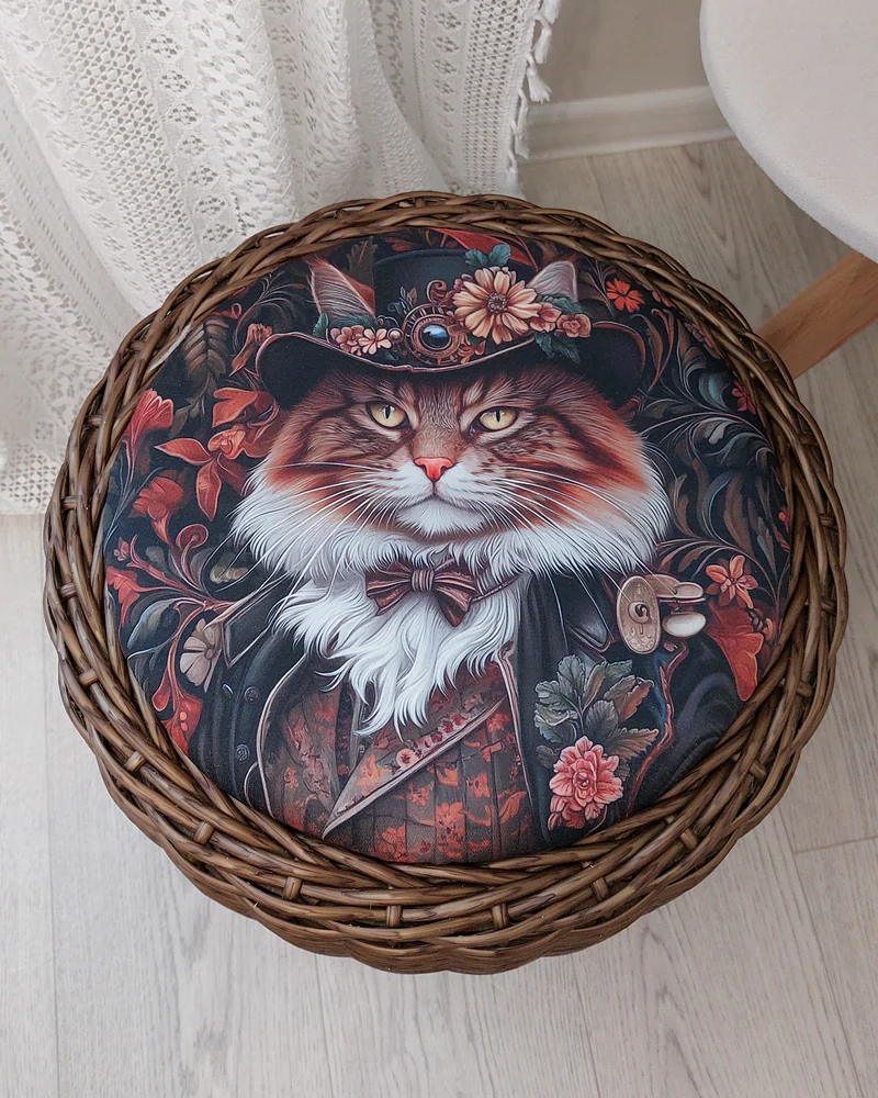 Пуф из ротанга — Рыжий кот