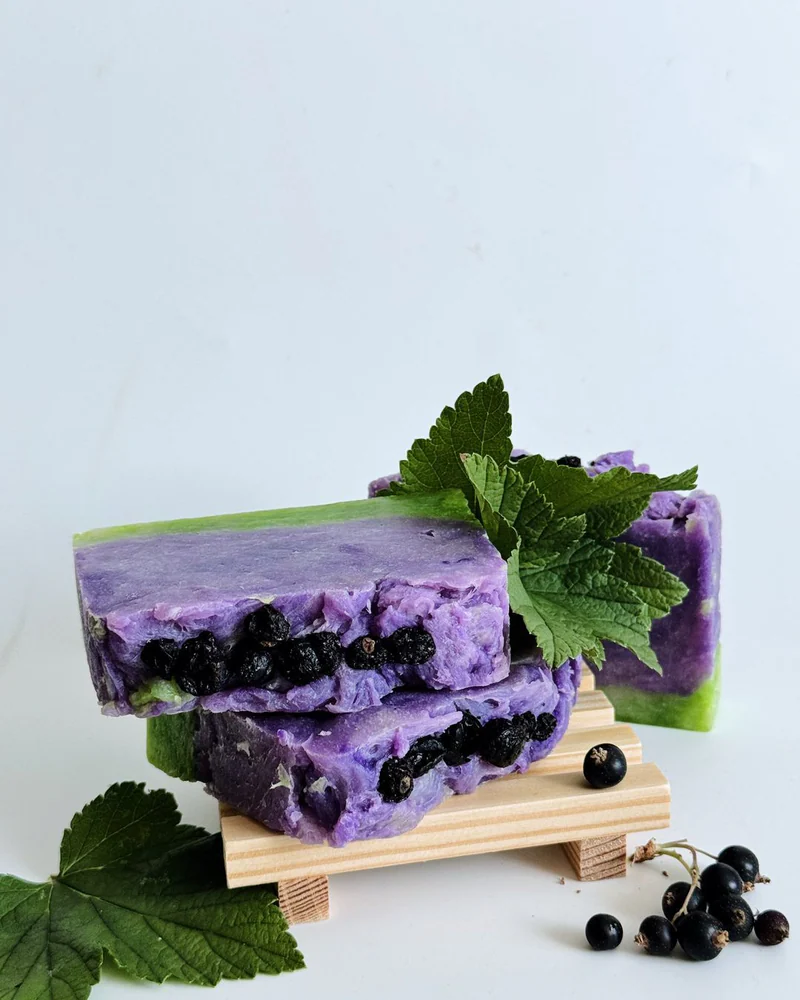 Мыло домашнее нарезное фруктовое натуральное Blackcurrant фиолетовый