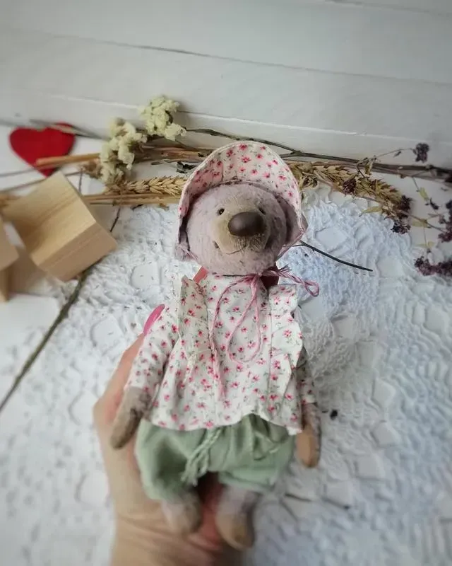 Мишка Тедди Мила, бежевый, 17 см