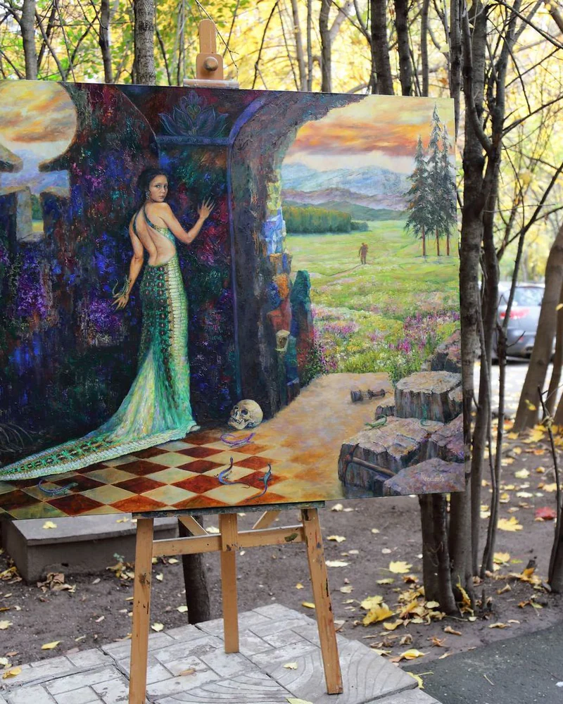 Хозяйка Медной горы. 100х120 см. Холст, масло