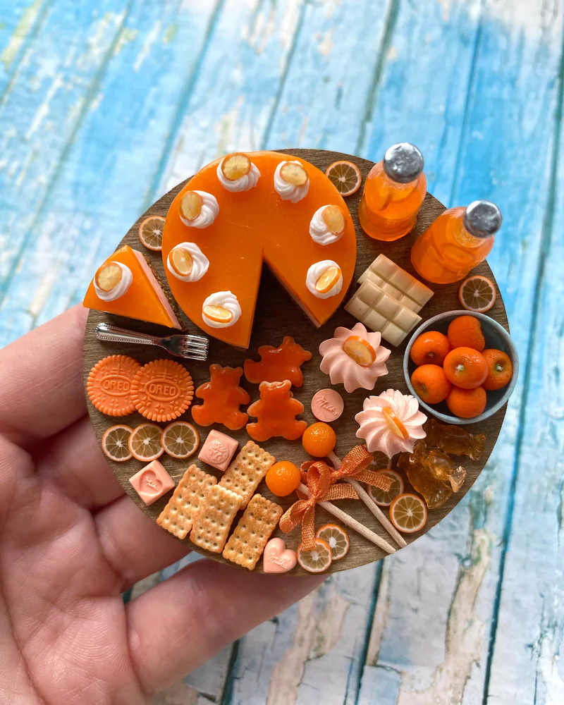 Кукольная Миниатюра «Апельсиновое настроение. Праздничный сет» 🍊🧡