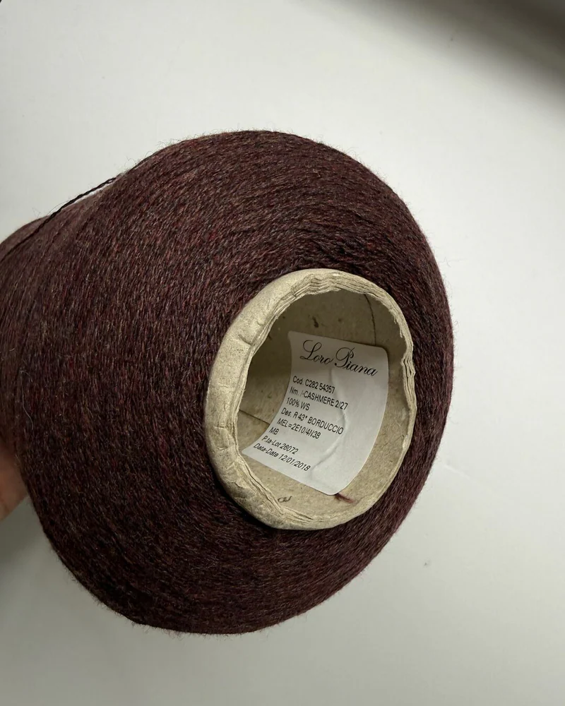 Комплект: косынка и шапка из 100% кашемира, бордовый меланж