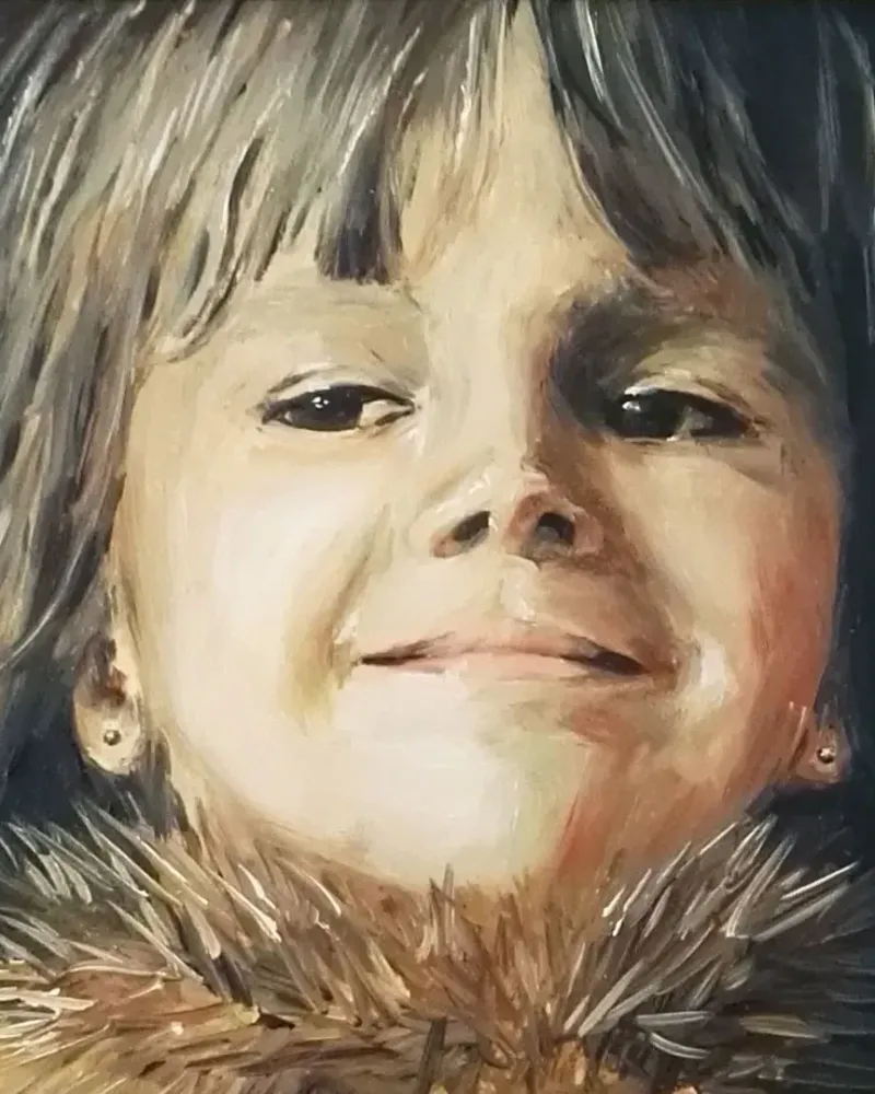 Портрет по фотографии. Картина маслом 30×30 см — 30×30 см