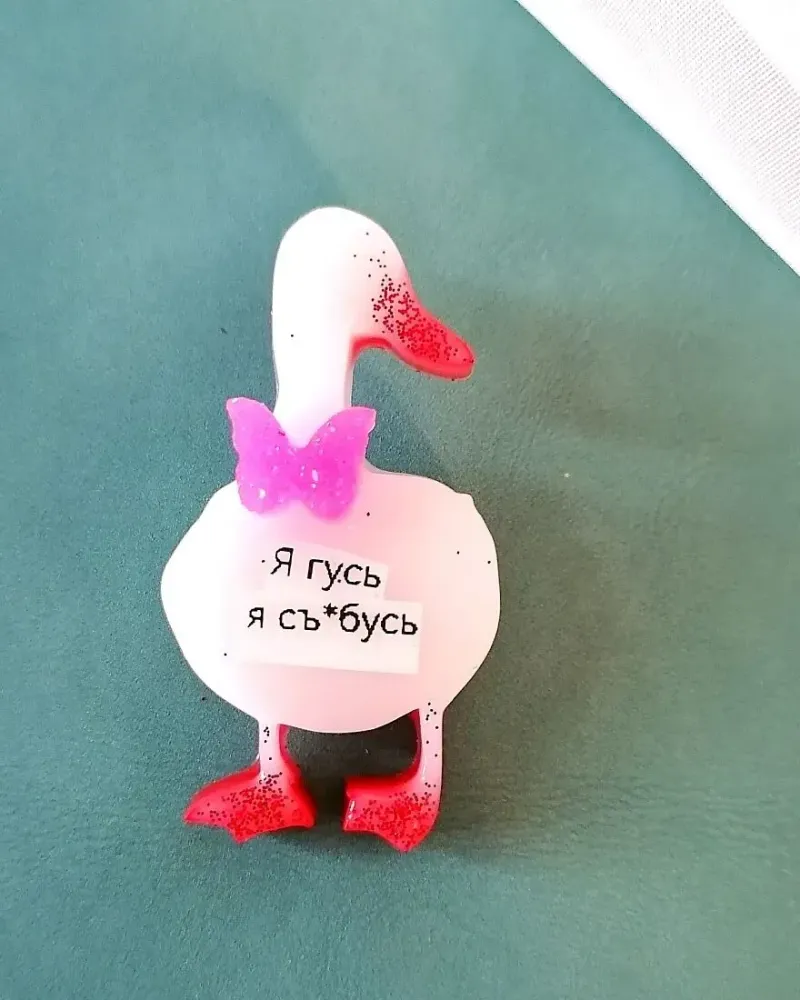 Брошь Гусь — Эпоксидная смола