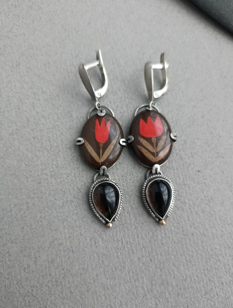 Серьги Тюльпаны