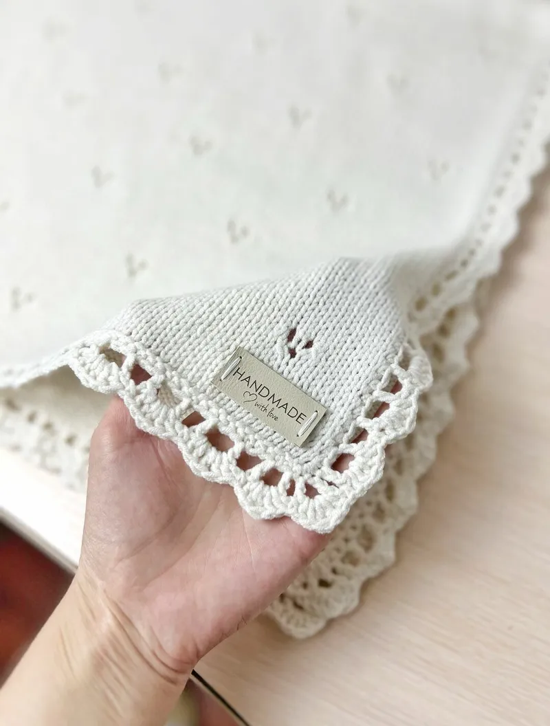 Детский плед на выписку и крестины 85×85 см