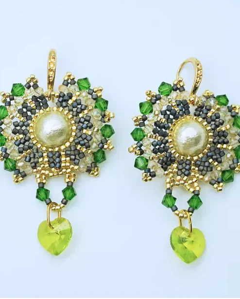 Серьги с хлопковым жемчугом и Swarovski