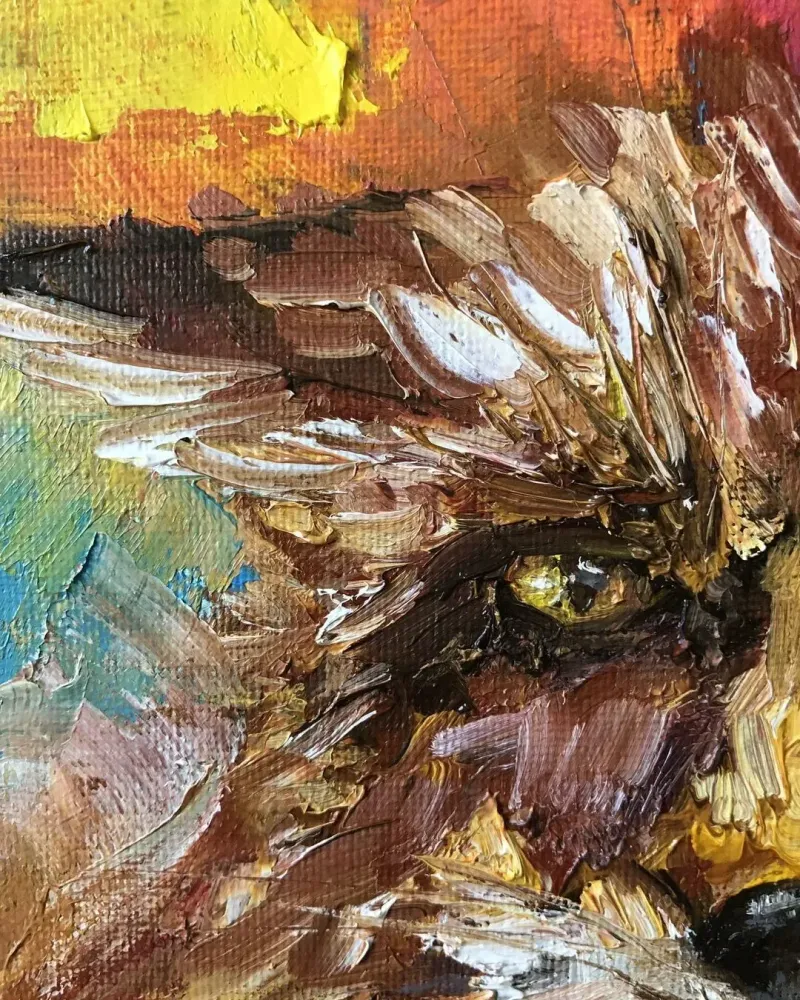 Лис. Картина маслом 20×20 см — 20×20 см