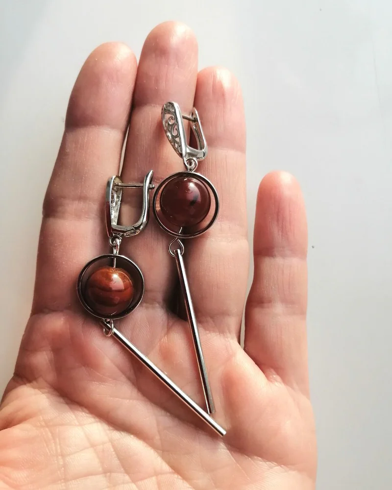 Серьги с сердоликом