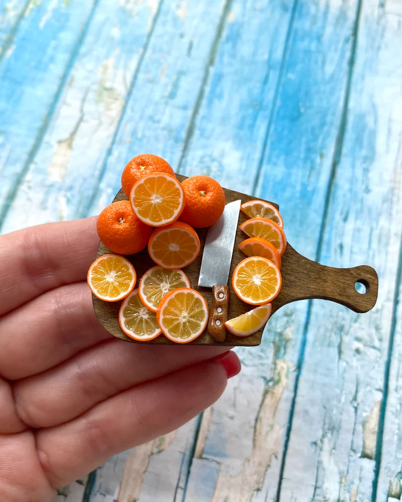 Кукольная Миниатюра «Доска с Апельсинами 🍊»