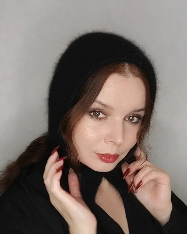 Чепчик черный из ангоры