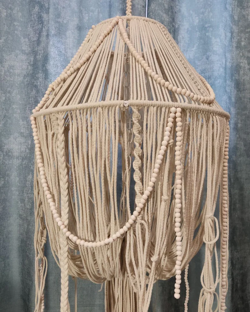 Люстра, абажур макраме, лофт эко сканди