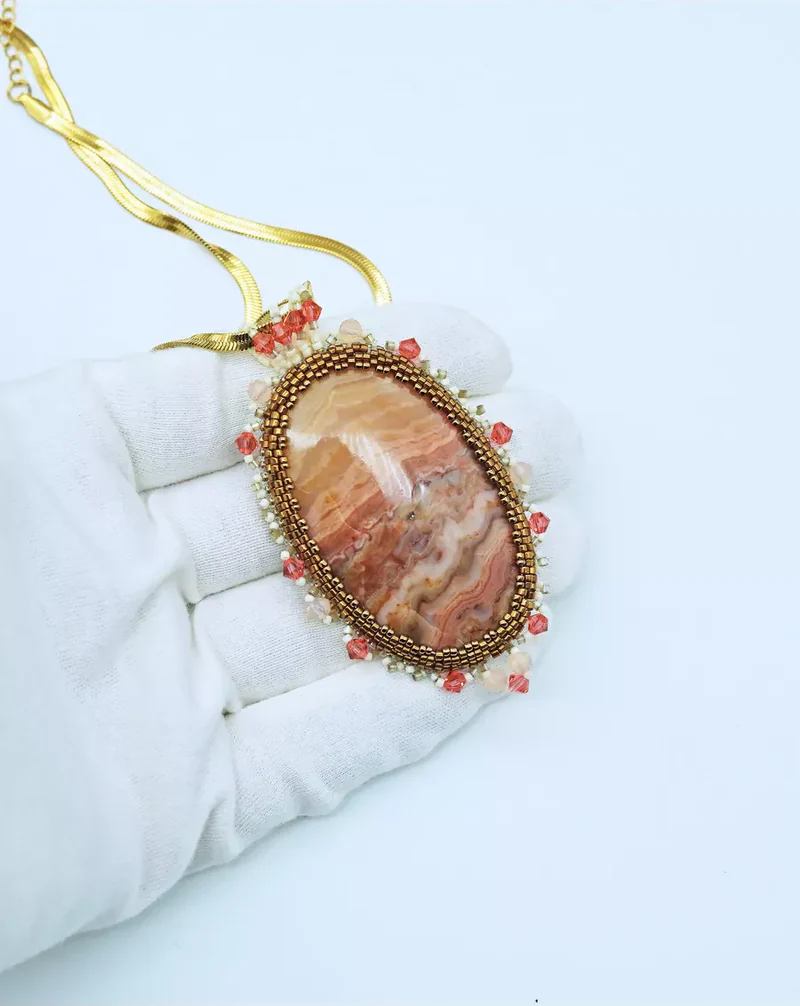 Авторский кулон с ониксом и Swarovski