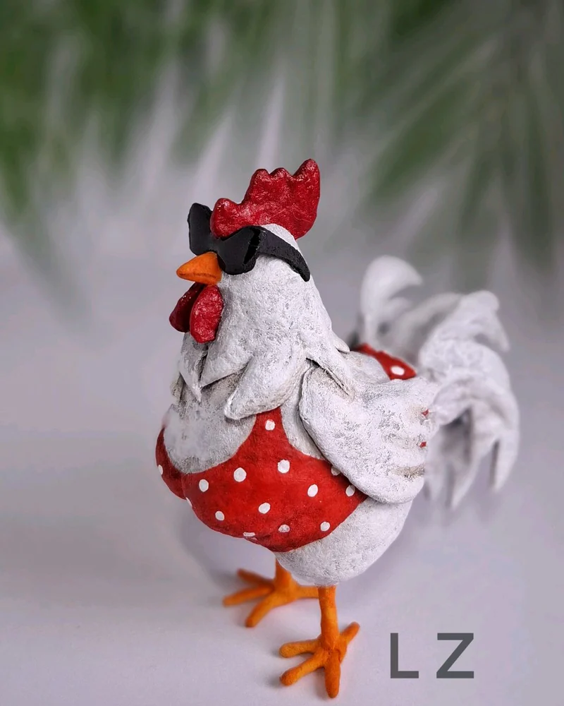Куры в купальниках, ватные игрушки