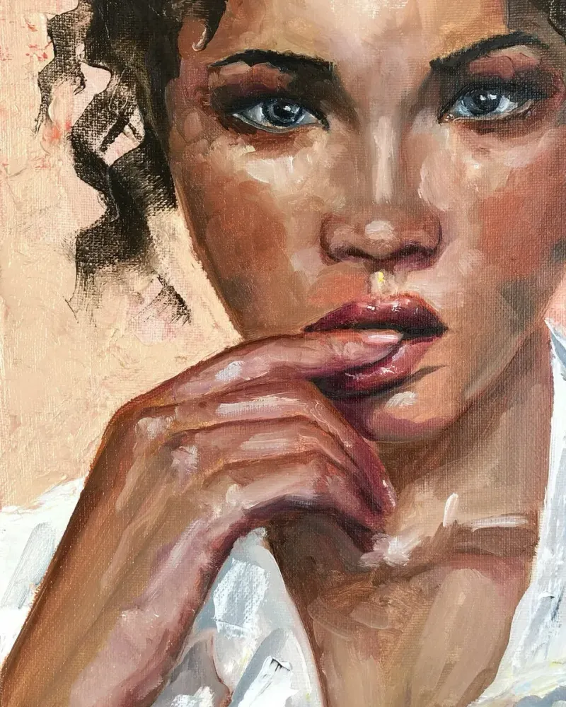Портрет девушки. Картина маслом 20×30 см — 20×30 см
