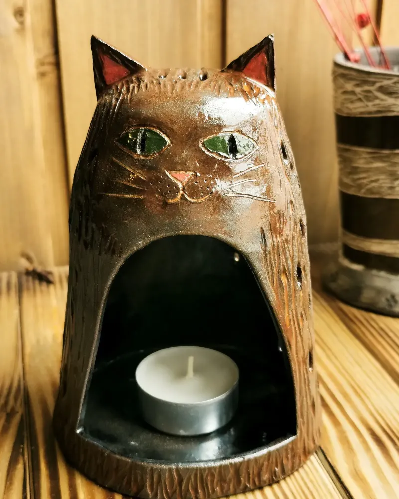Подсвечник «Кот» — Коричневый