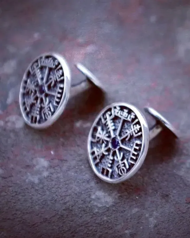 Запонки Vegvisir (рунический компас) — Основной