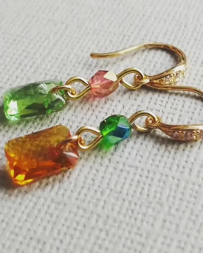 Серьги с элементами Swarovski — Фианиты