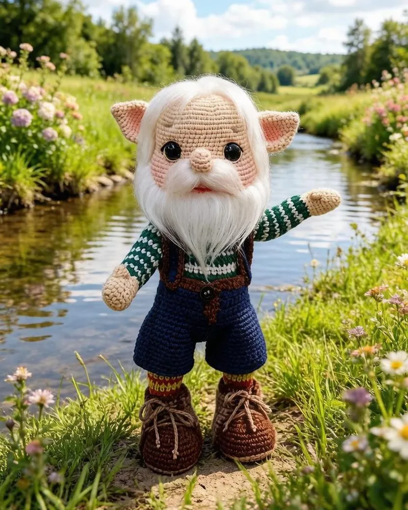 вязаная игрушка эльф Домовой — эльф Домовой