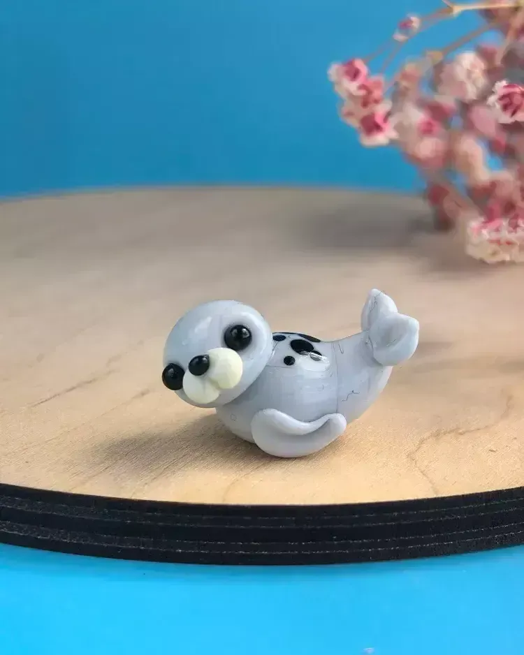 Стеклянная фигурка «Тюлень» — Белый