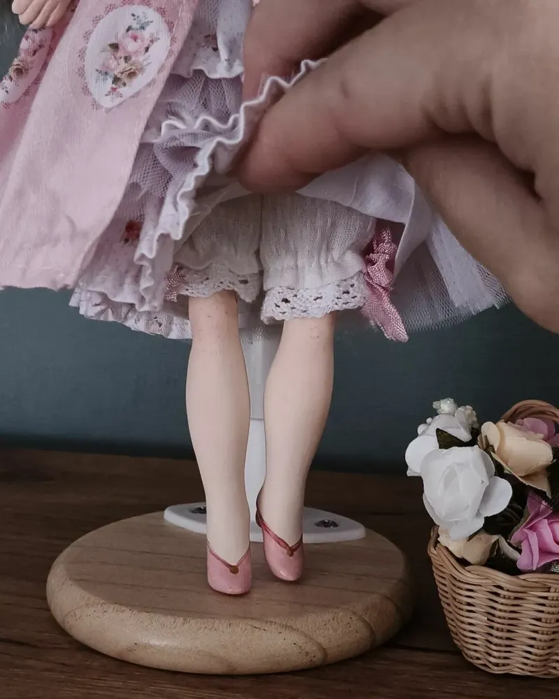 Кукла интерьерная будуарная в розовом платье, 22 см