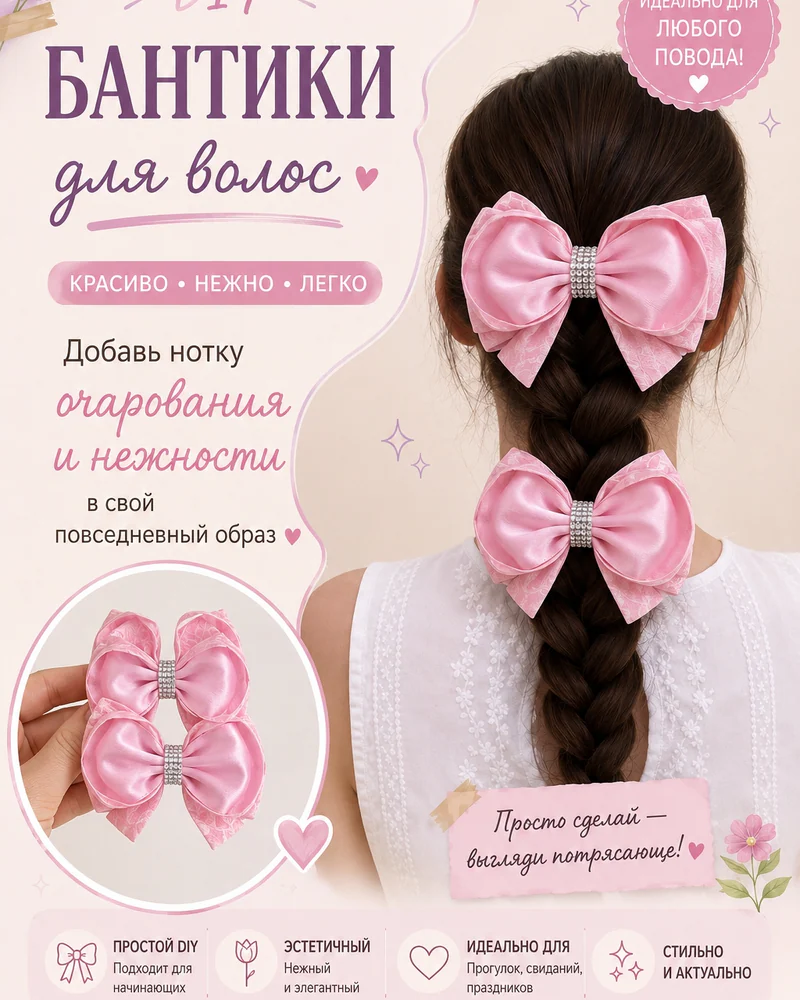 Банты розовые