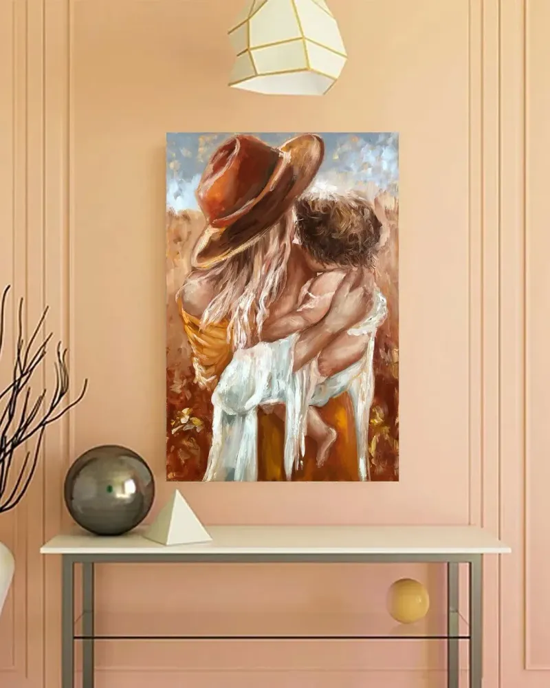 Мама с ребенком. Картина маслом 40×60 см — 40×60 см
