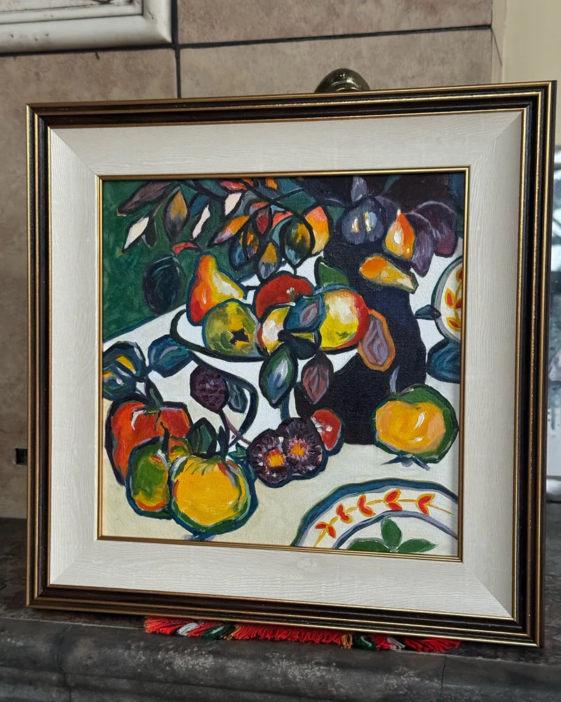 Копия маслом: К. Малевич «Натюрморт с фруктами», 24×24 см — Оригинал