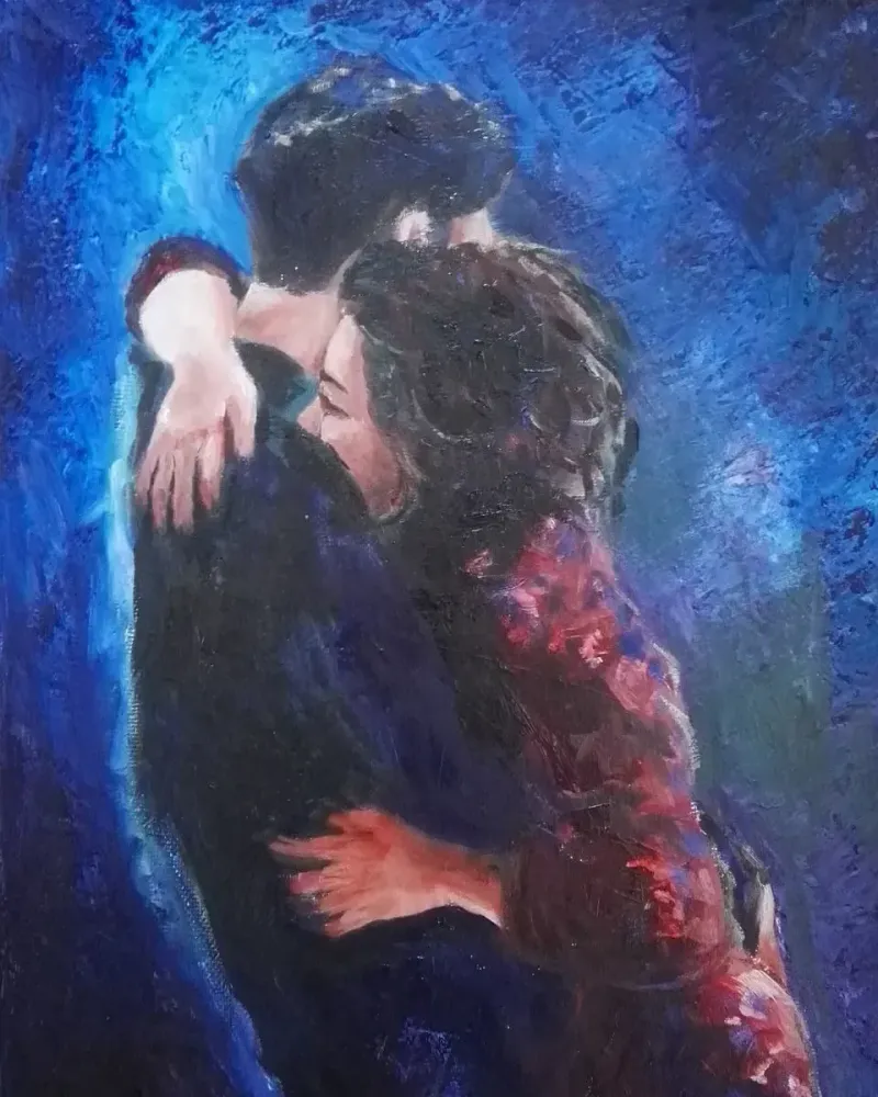 Объятия. Картина маслом 40×60 см — 40×60 см