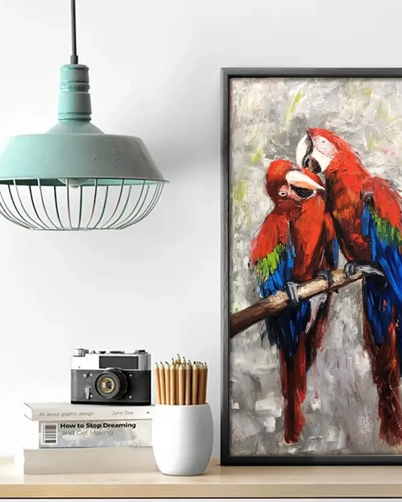 Попугаи Ара. Картина маслом 30×60 см — 30×60 см