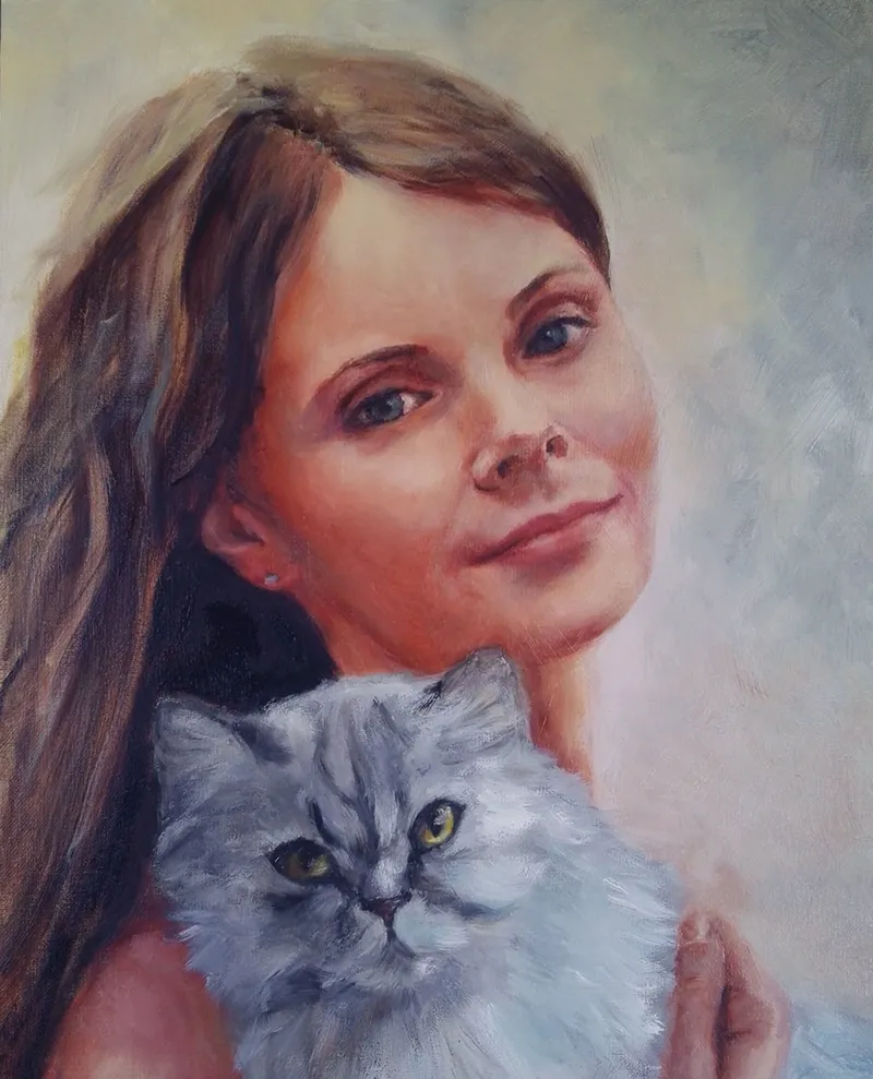 Портрет по фотографии. Картина маслом 30×30 см — 30×30 см