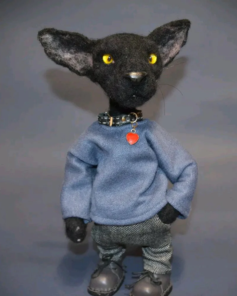 Кошки ориентальные. Игрушки из шерсти
