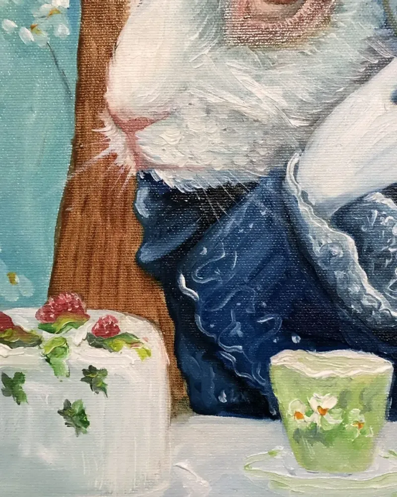 Белый Кролик. Картина маслом 40×50 см — 40×50 см