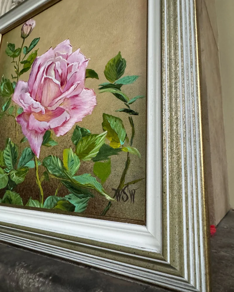 Картина маслом Цветы Роза 31×31 см — Оригинал