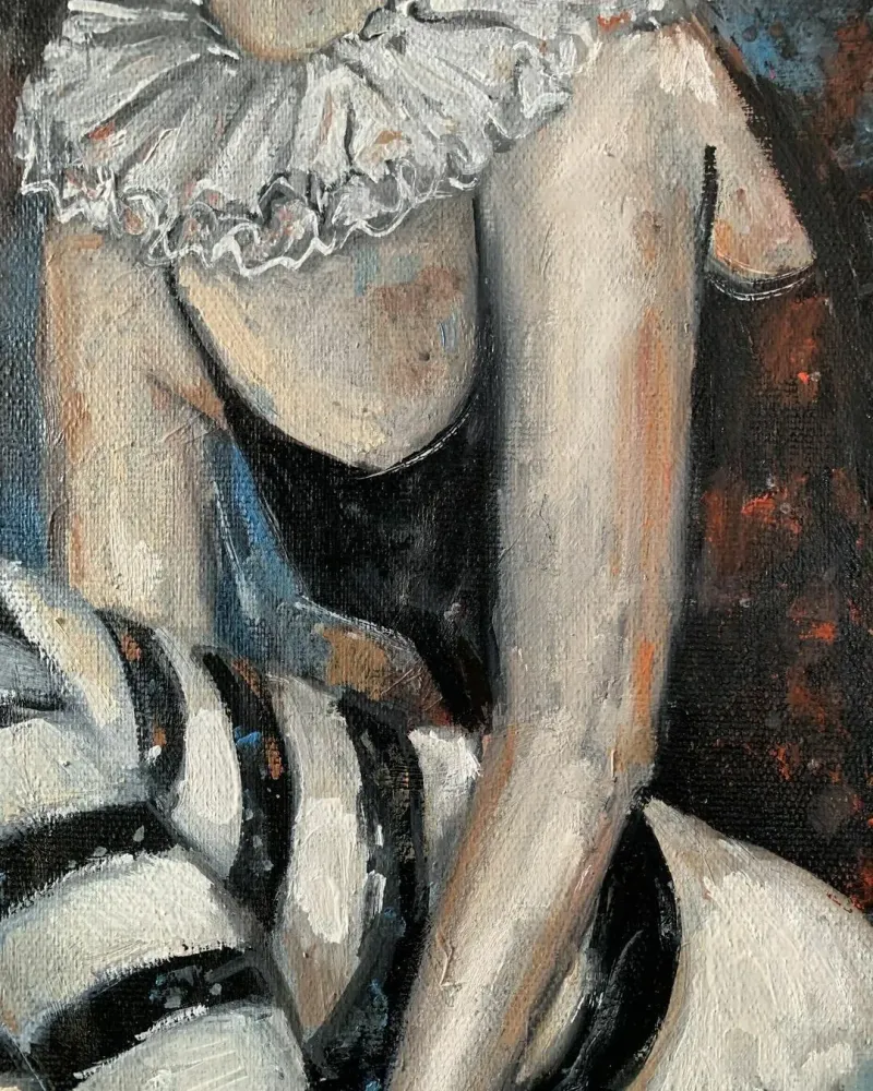 Клоунесса. Картина маслом 30×60 см — 30×60 см