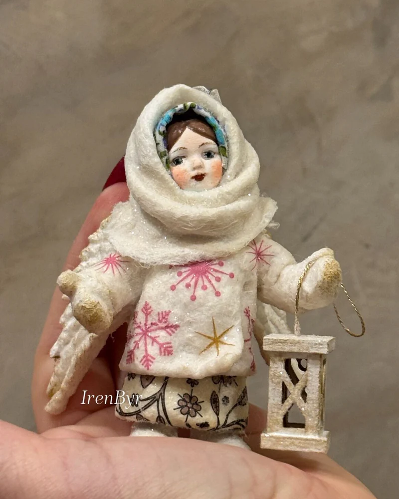 Ватная ёлочная игрушка Ангел