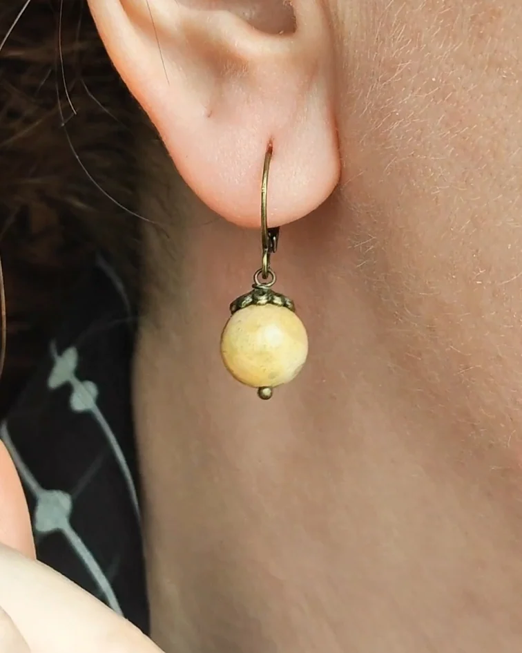 Серьги с окаменелым Кораллом