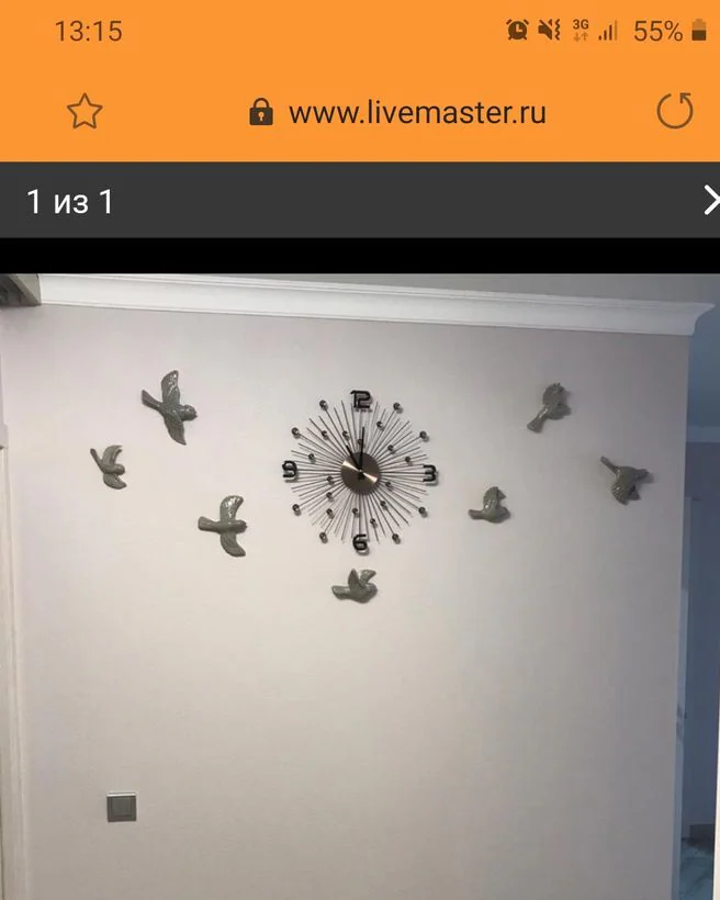 Настенный декор «Птицы керамические» — Серые