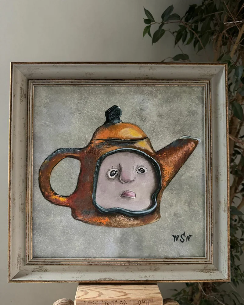 Картины маслом “Чайнички» 37×37 см — Оригинал