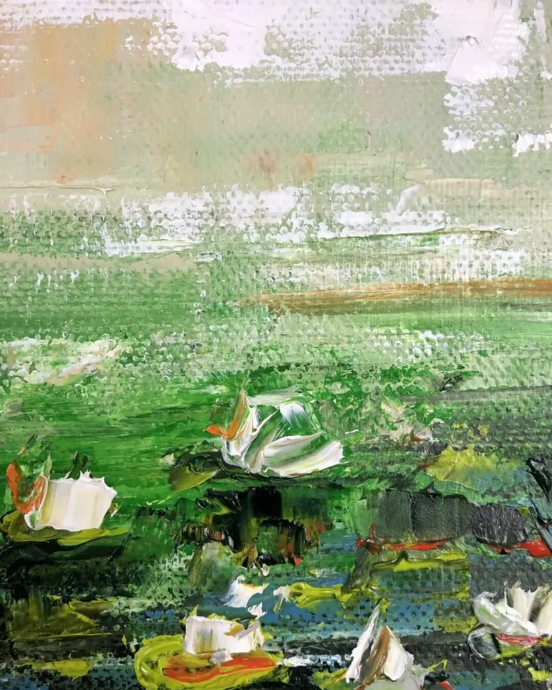 Лилии. Картина маслом 20×20 см — 20×20 см