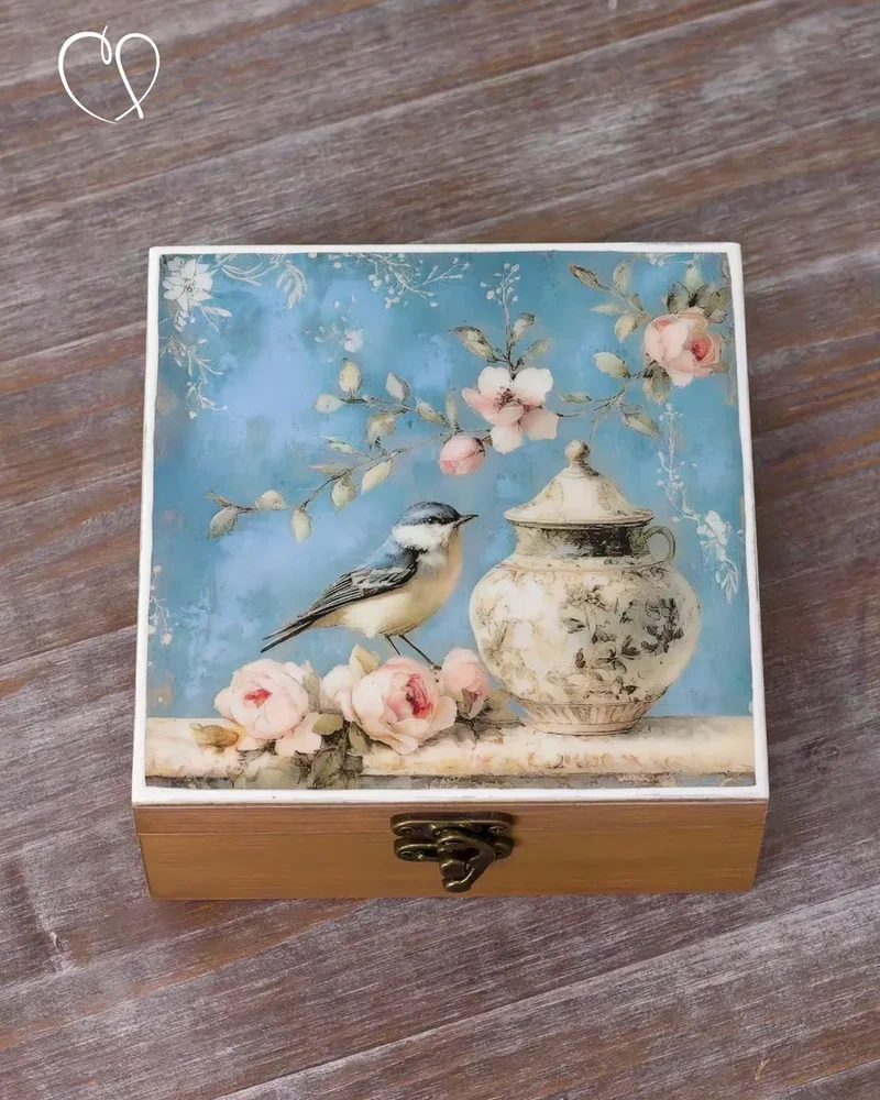 Шкатулка деревянная с рисунком, 14 × 14 × 7 см — Рисунок 16