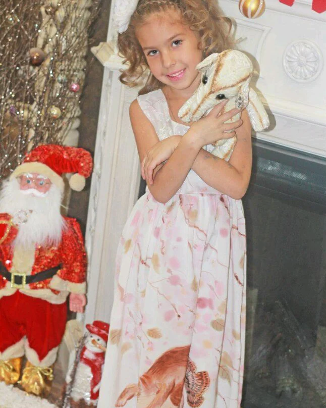 Платье детское батик шелк ручная роспись Нежность
